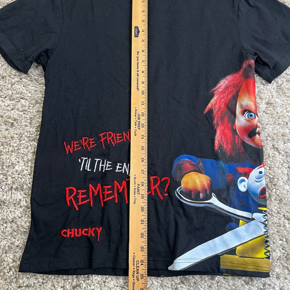 Black embroidered Chucky Graphic T-Shirt size medium - Picture 2 of 6